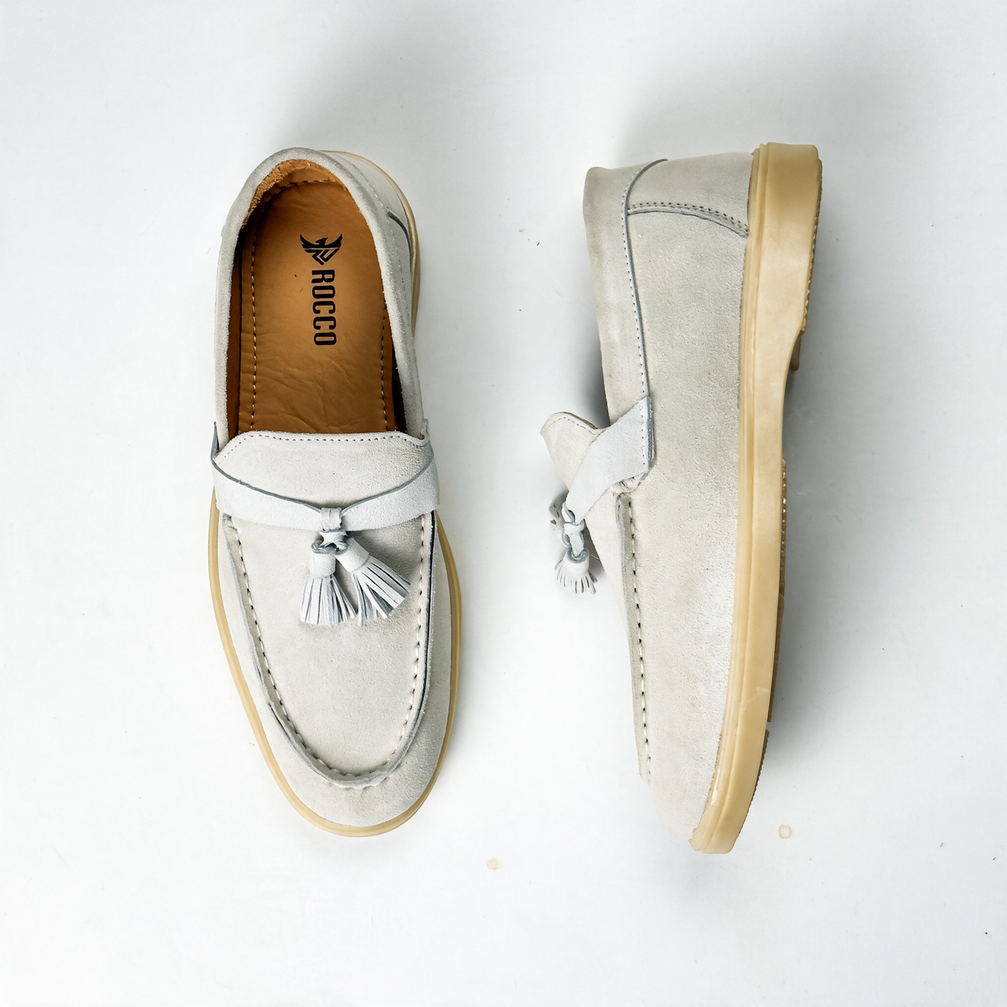 ROCCO Amalfi Tassel Loafer Stone Grey