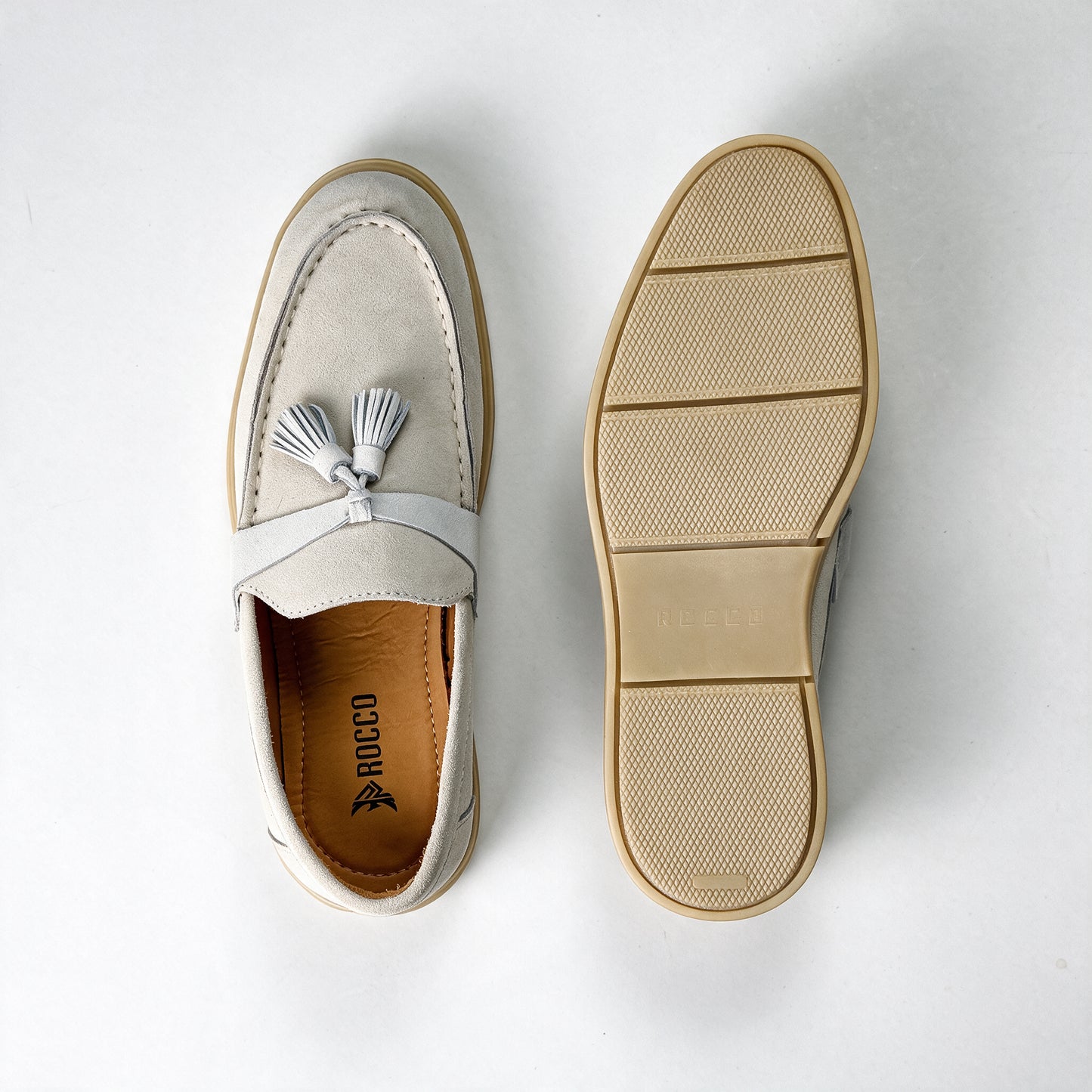 ROCCO Amalfi Tassel Loafer Stone Grey